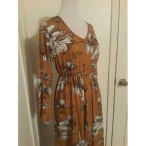 Bundle 3/25- Mustard floral Dress